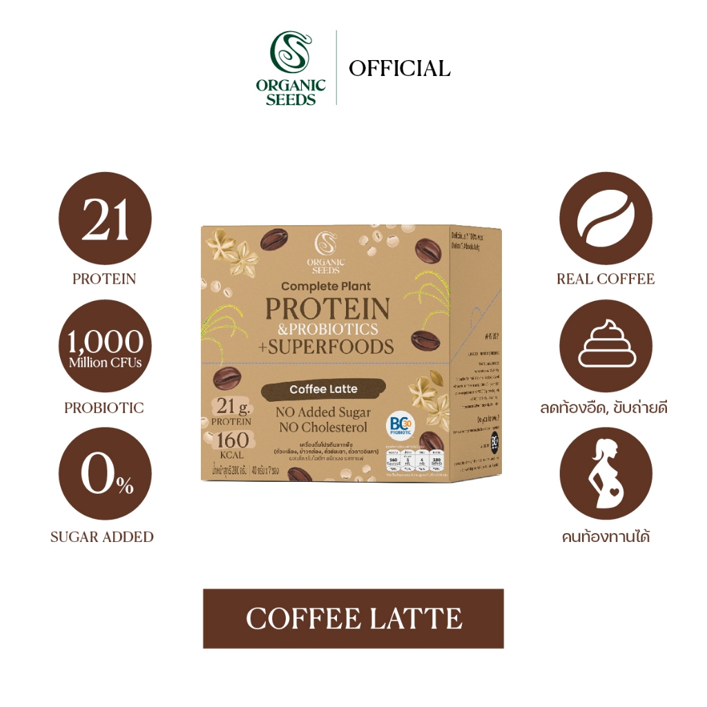30 ซอง โปรตีนพืช รสกาแฟ  / Complete Plant Protein& Probiotics + Superfoods