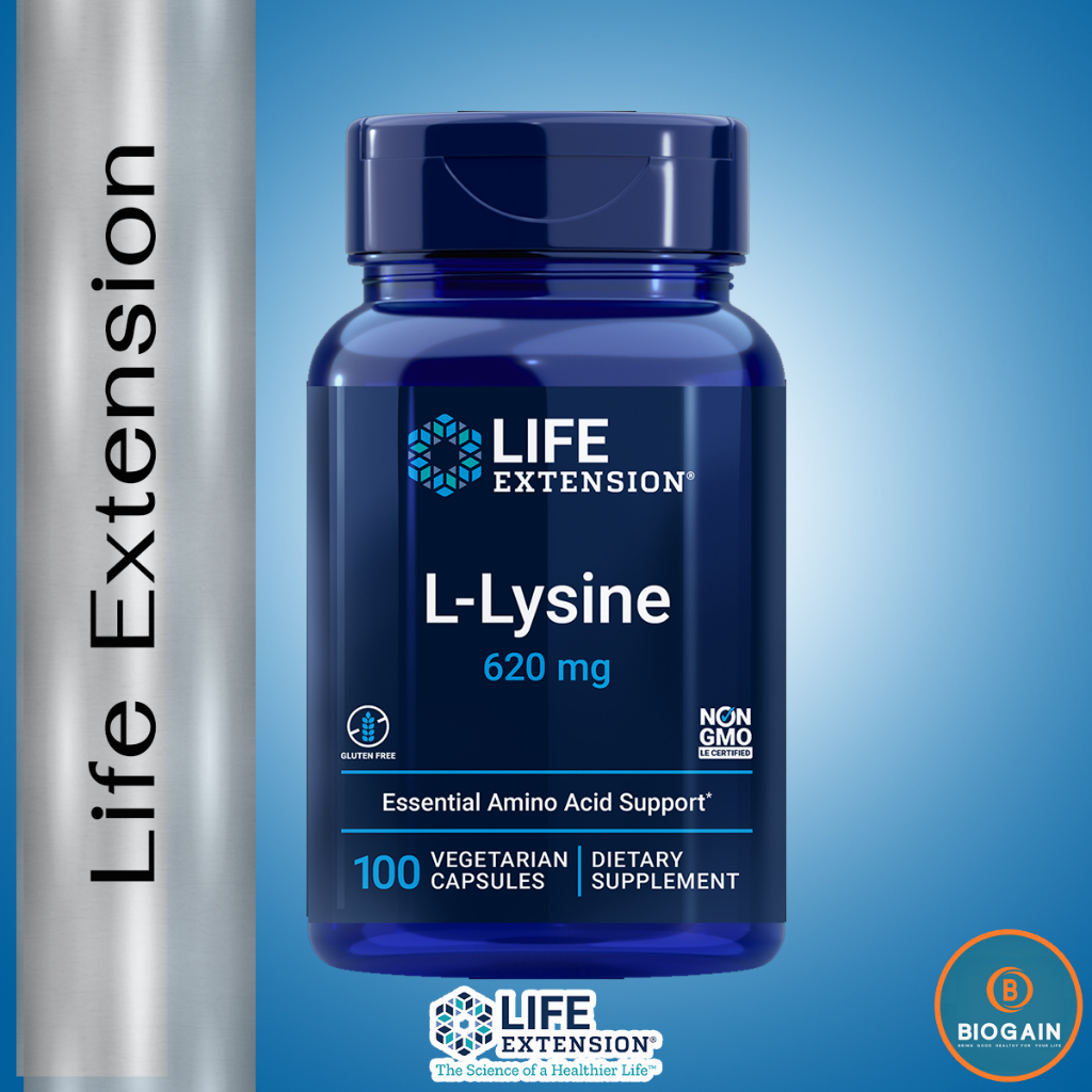 Life Extension L-Lysine 620 mg / 100 Vegetarian Capsules