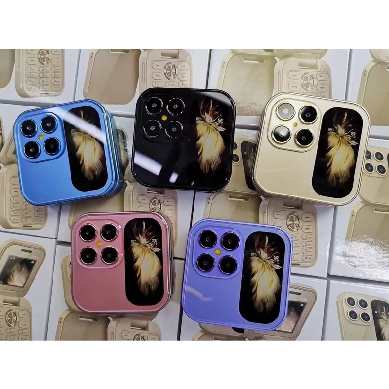 พร้อมส่ง โทรศัพท์มือถือจิ๋ว รุ่น i16pro/i17proฝาพับพกพา 2 ซิม กล้องหลัง หน้าจอHD