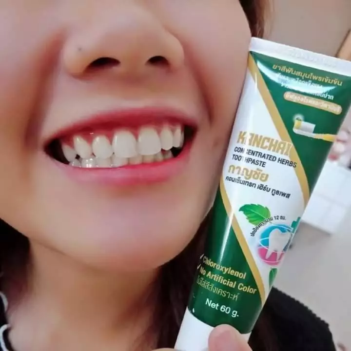 กาญชัย ยาสีฟัน ขนาด 60 g. เเก้ปวดฟัน เสียวฟัน ฝันผุ ฟันเหลือง หินปูน Kanchai
