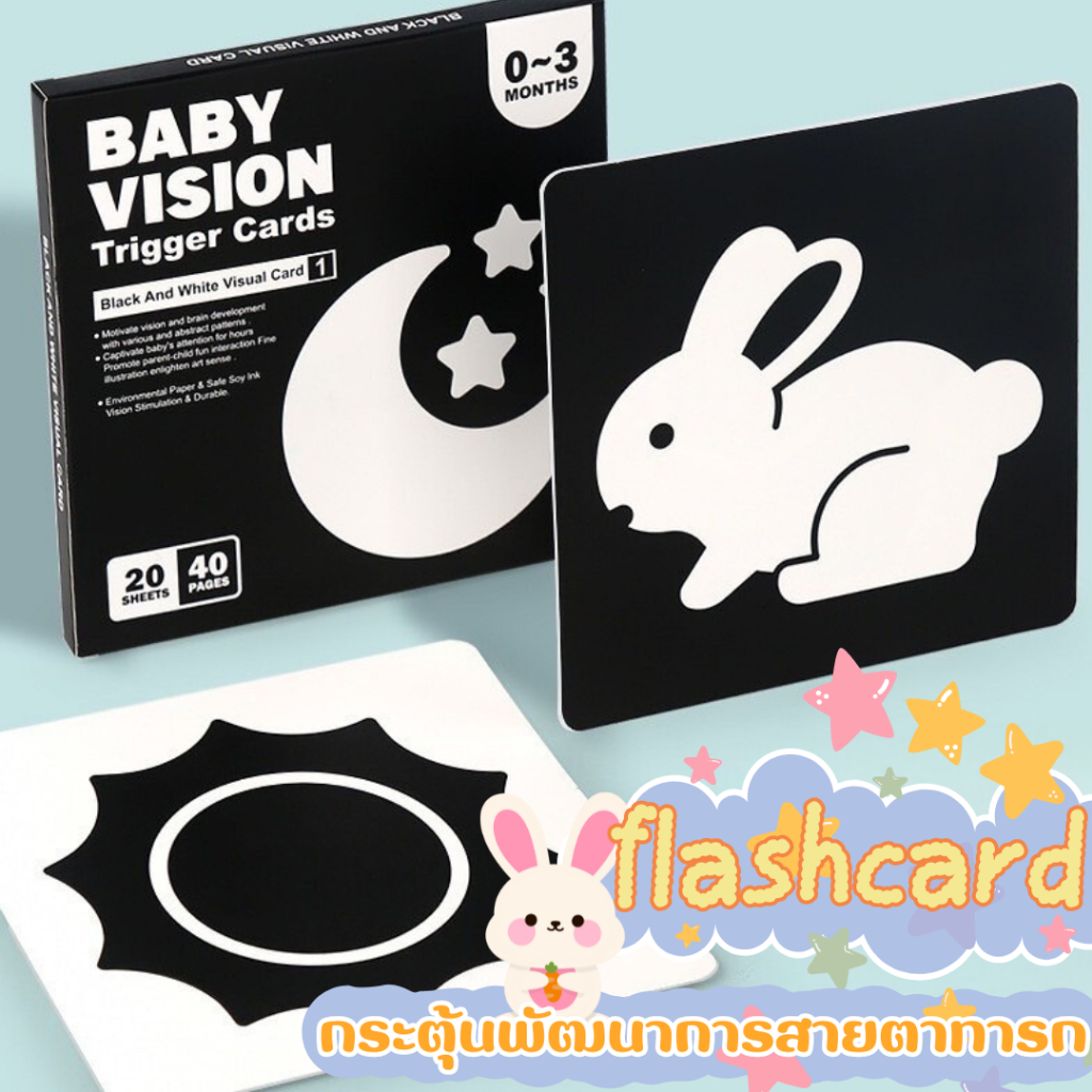 ซื้อ 💟 อายุ 0-36 เดือน flashcard แฟรชการ์ด การ์ดเสริมพัฒนาการ ของเล่นเด็กทารก กระตุ้นพัฒนาการสายตาทารก