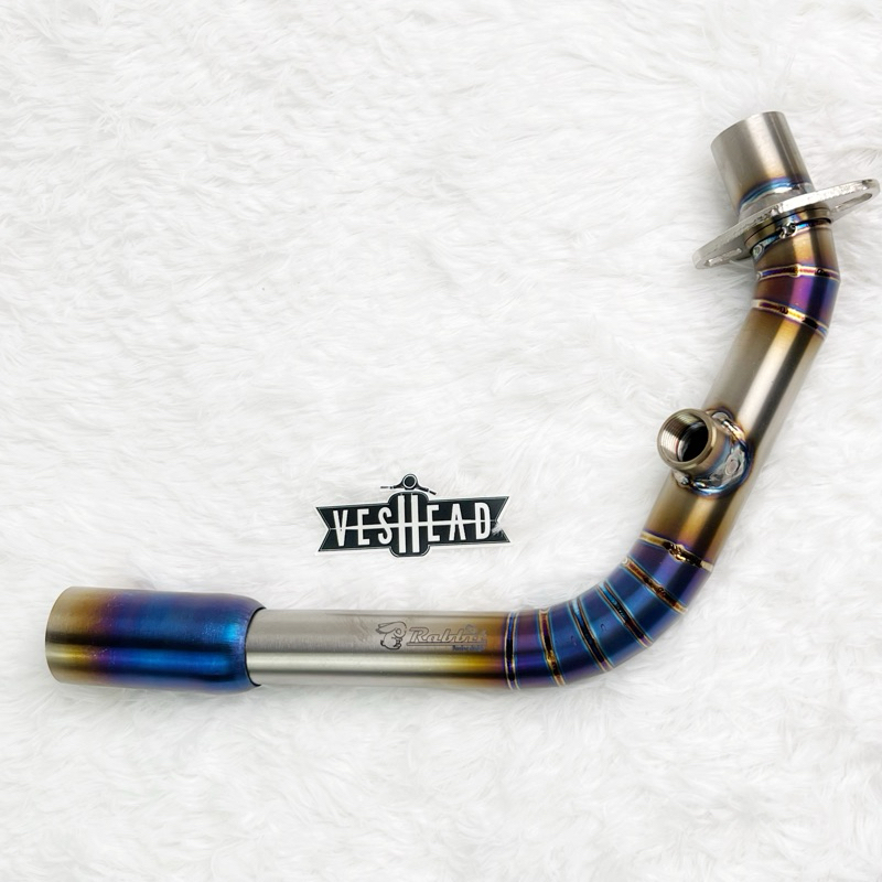 คอท่อไอเสีย ไทเทเนียม สำหรับ Vespa Sprint / Primavera / S125 / LX125 คอเชื่อม นิว เวสป้า 28 มม.