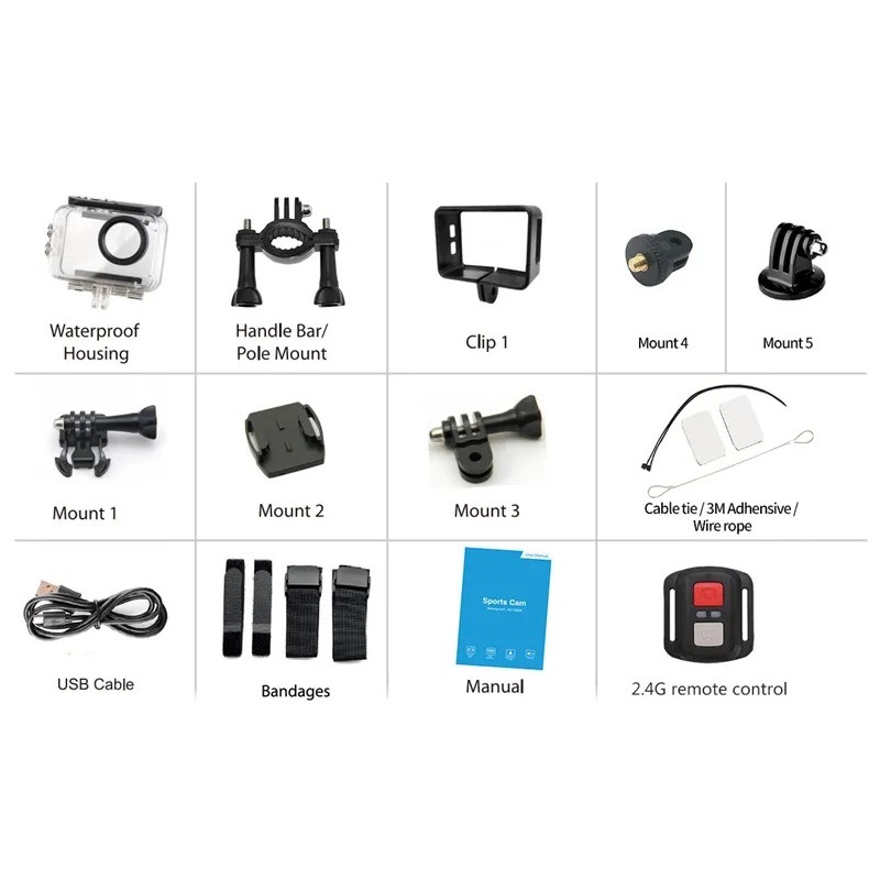 กล้องกันน้ำจอสัมผัส  ไมค์ไร้สาย เมนูไทย 5K AUSEK AT-M40R และ AT-M40RW Action Camera เซ็นเซอร์ SONY