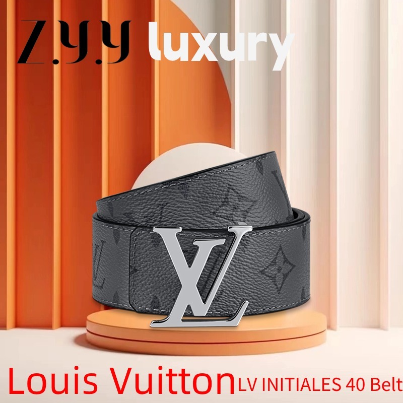 New Hot  ราคาพิเศษ Ready Stock หลุยส์ วิตตอง Louis Vuitton LV INITIALES 40mm Men Belt 100%