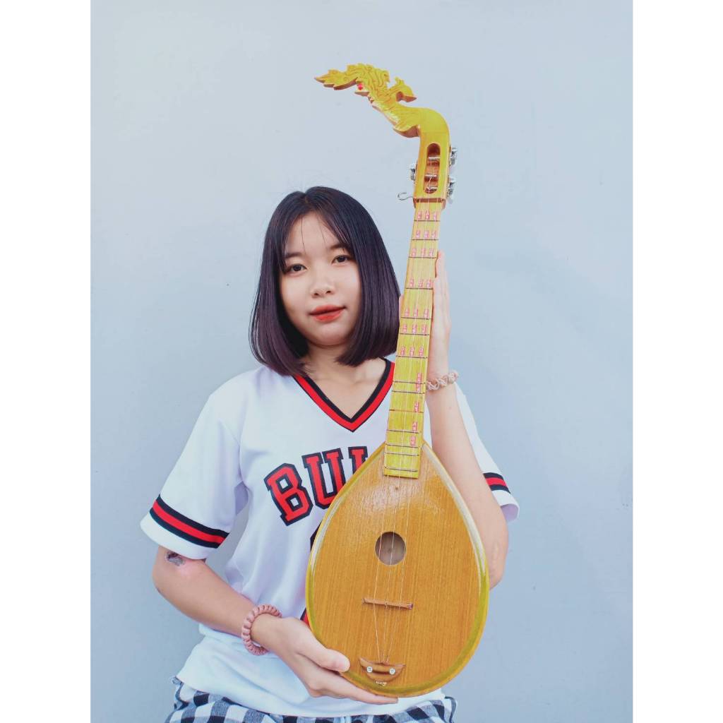 พิณโปร่งทรงหยดน้ำฝึกง่ายเล่นราคาถูก