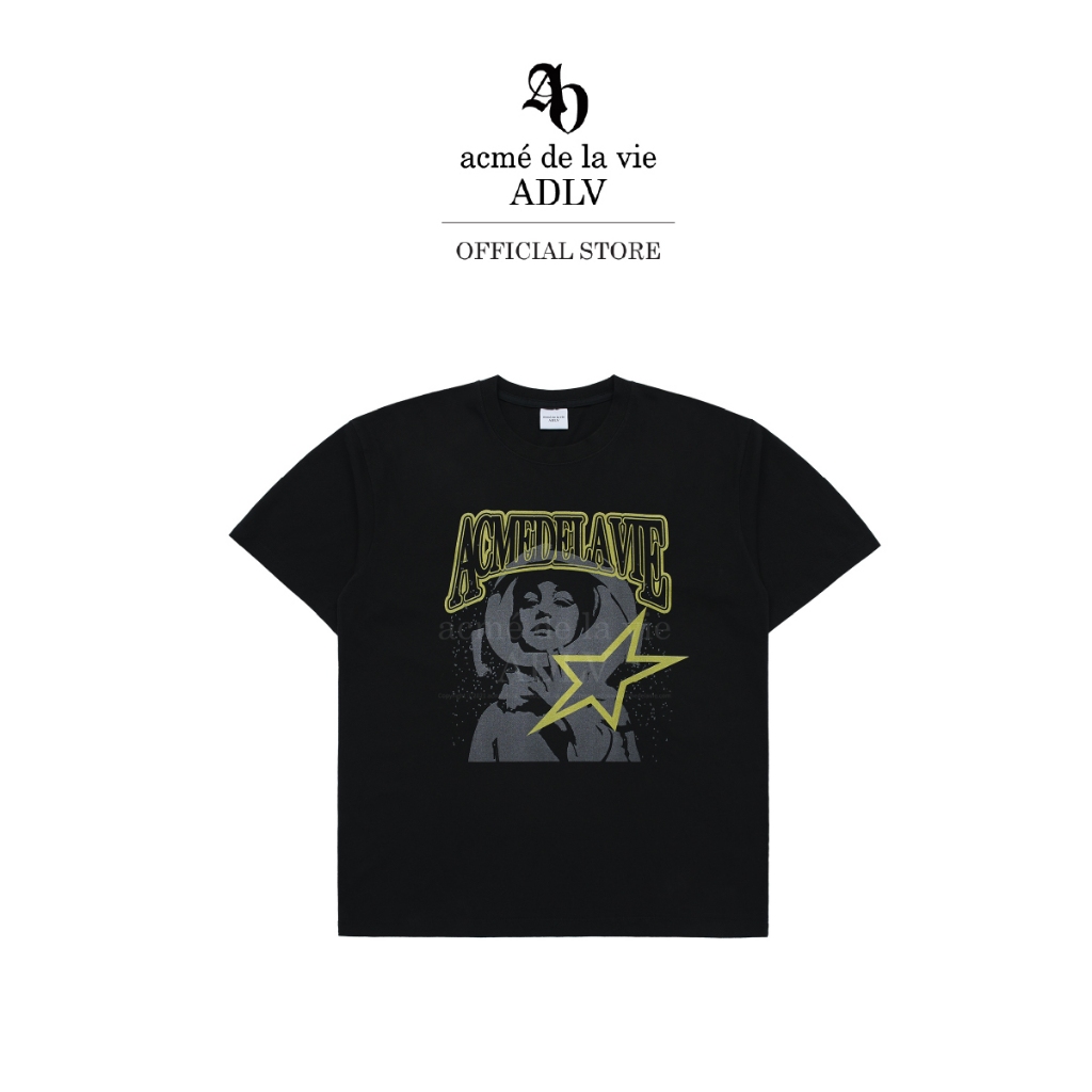 ADLV เสื้อยืด Oversize Ae Logo Astronaut Artwork Short Sleeve T-Shirt Black (50181SANSSUF3BKXX)