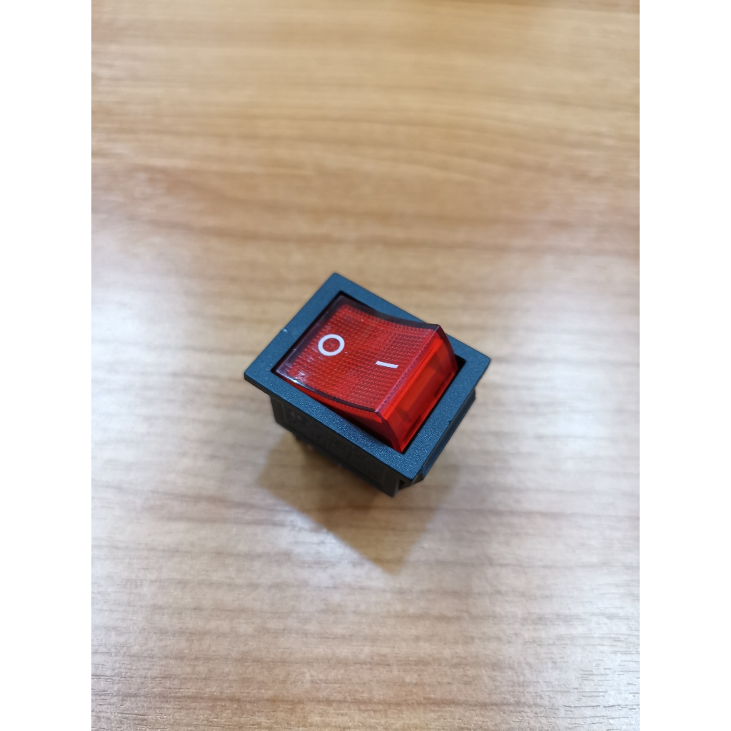 สวิทซ์แลมป์ใหญ่4ขา มีไฟ สีแดง 4 ขา KCD2-1 AC 16A 250V ON-OFF Rocker switch