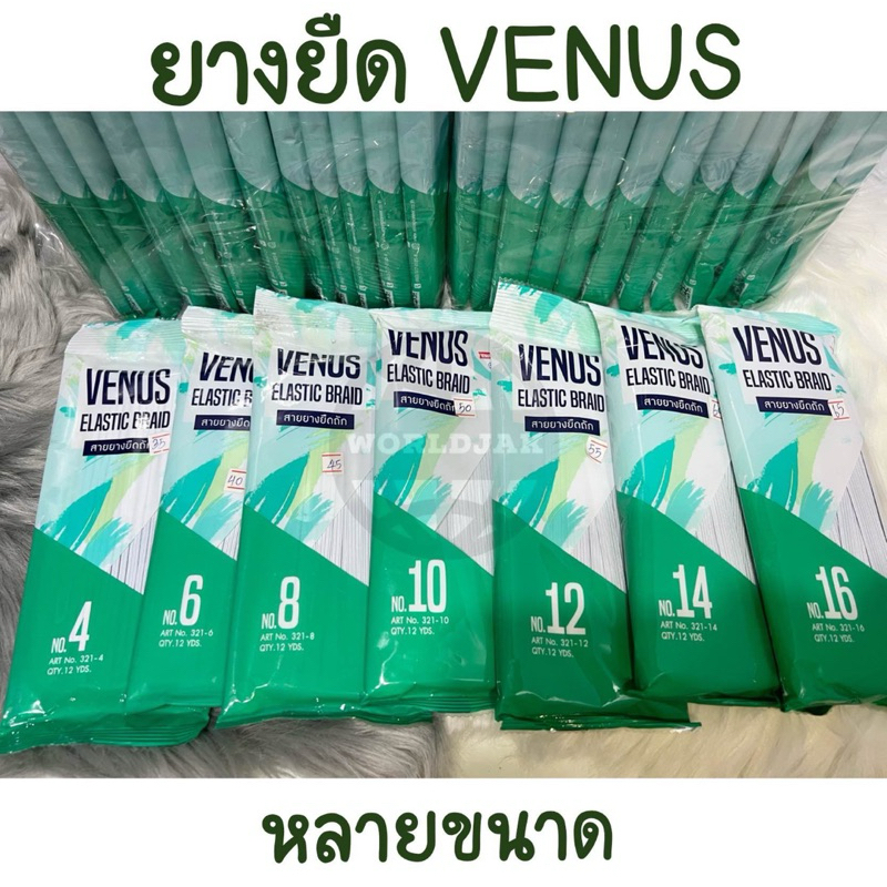 ยางยืด ยางยืดวีนัส ยางยืดพับ ยางยืดถัก ยางยืดเอว ความยาว 12 หลา หลายขนาด (สินค้าพร้อมส่ง)