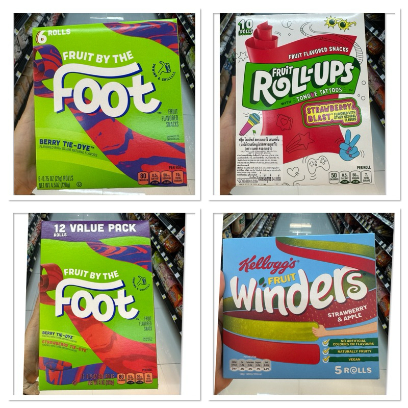 Fruit Roll - Ups Strawberry & Berry Tie Dry Betty Crocker 128 G. ผลไม้กวน รสสตรอเบอร์รี่ , บลูเบอร์รี่ เบตตี้ ครอกเกอร์