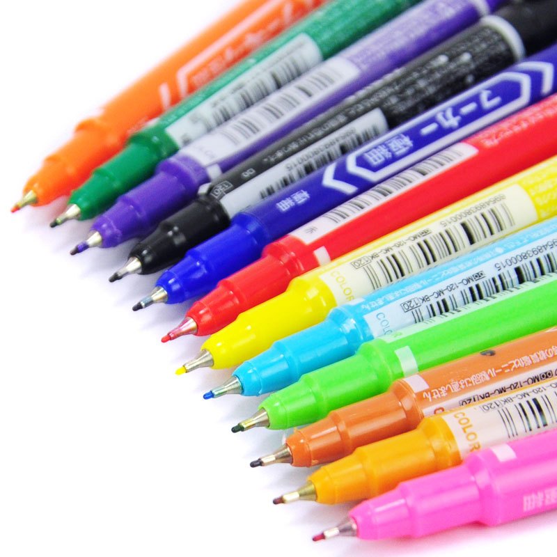 ปากกา MARKER แพ็ค 10 แท่ง มีให้เลือก 10 สี สีสันสดใส แห้งเร็ว ไม่ซีดจางง่าย ปากกา 2 หัว - รูปที่ 7