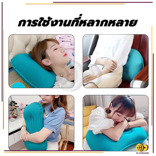 หมอนเป่าลม หมอนหนุนเป่าลมพกพา เบามาก จัดเก็บง่าย ขนาดพกพา 43x28x12cm หมอนเป่าลม ใบใหญ่ เหมาะสำหรับสำนักงาน การท่องเที่ยว