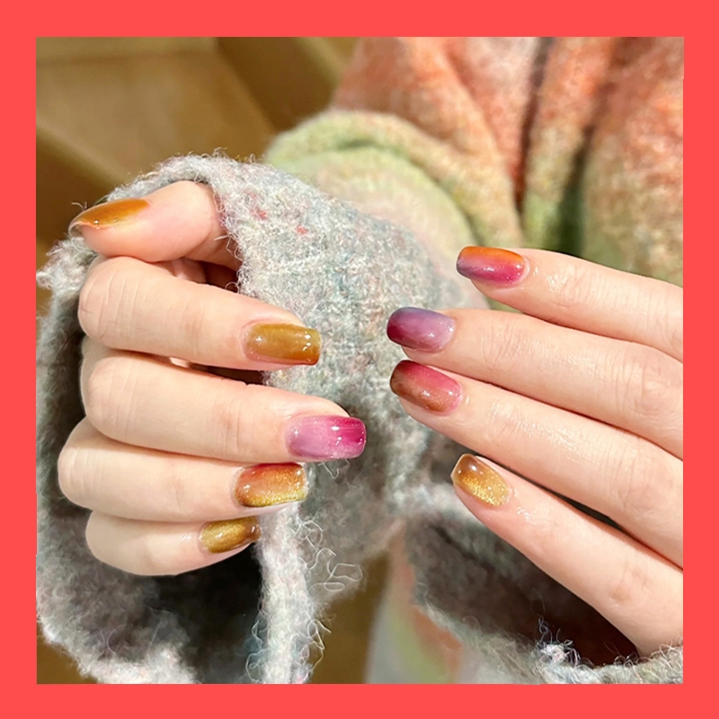 【สินค้าใหม่M021] พร้อมส่งในไทย แฟลชเจาะเล็บปลอม เล็บปลอมกันน้ำ กล่องละ 24 ชิ้น เล็บปลอมสำเร็จรูป