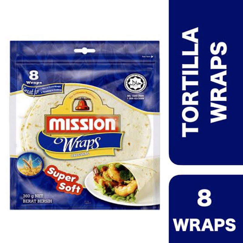 mission super soft wraps original 360 g. fl แผ่นแป้งสูตรดั้งเดิม นำเข้า