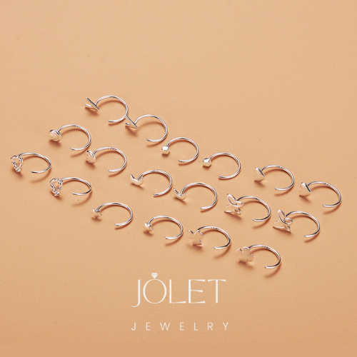 jolet ต่างหูเเบบเจาะเงินแท้ 92.5%ต่างหูเงินมินิมอลไม่ลอกเงินสไตล์เกาหลีsilver925