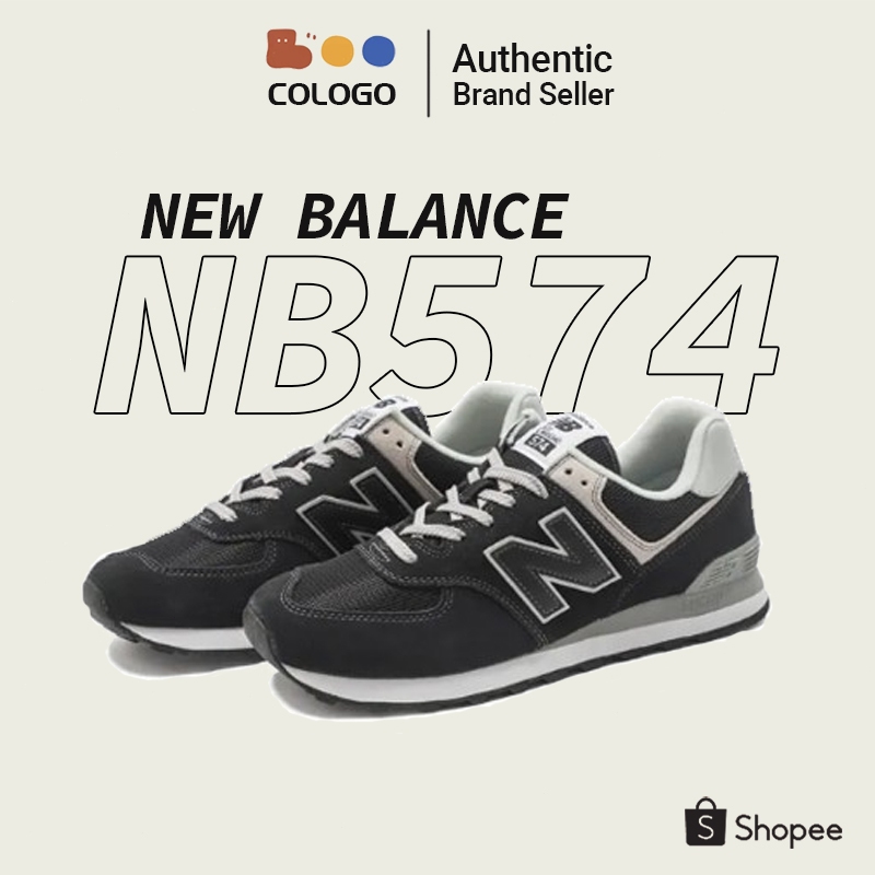 NEW BALANCE 574 NB574 new balance ML574EVB รองเท้าผ้าใบ Black Grey 💯