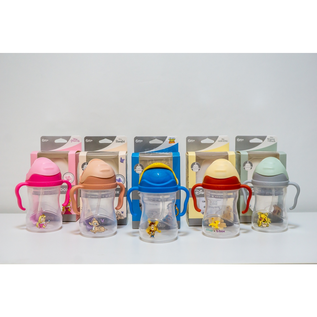 BBox แก้วหัดดื่ม Sippy Cup ลายWoody , Aurora , Winnie the Pool , Bambi , Simba ของขวัญสำหรับเด็ก 6 เ