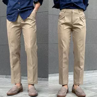 GUSSIC Chino Pants Slim Fit กางเกงผ้าชิโน เอวสม็อค เอวยืด ใส่ทำงาน ใส่เที่ยว