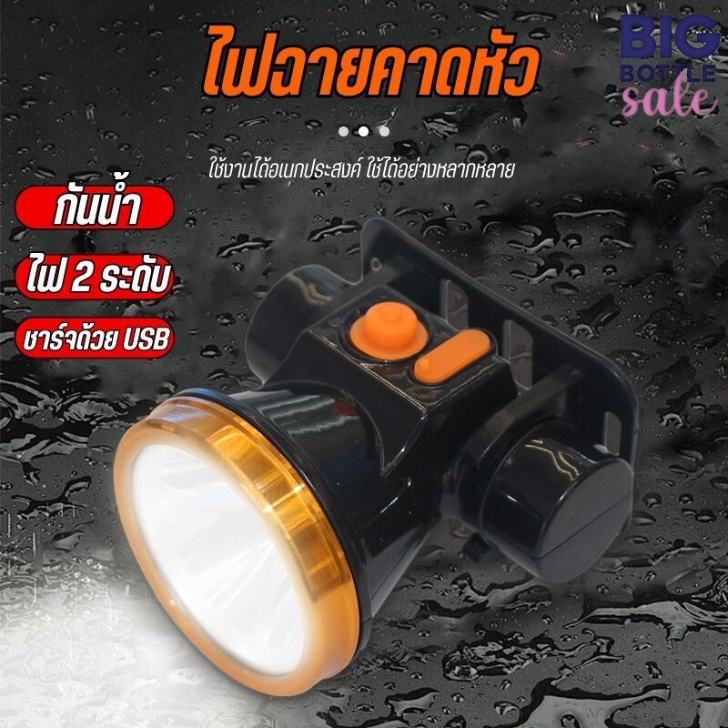 ไฟฉายคาดหัวคาดศีรษะ LED ไฟคาดหัว ชาร์จไฟได้ แสงไฟขาว ไฟฉายLED ใช้งานง่าย ไฟกรีดยาง OK-1046