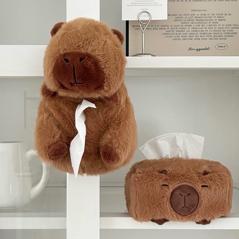 พร้อมส่ง🥐PP ตุ๊กตาทิชชู่ Capybara คาปิบาร่า Tissue box กล่องทิชชู่ แต่งห้อง ของขวัญ gift doll 07017 07018