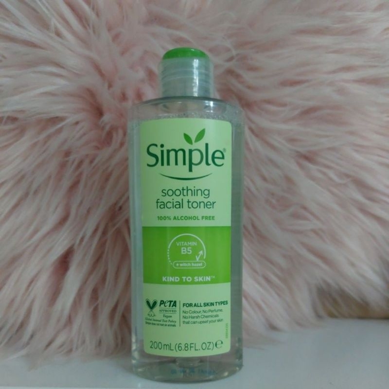 Simple soothing facial toner ผลิตภัณฑ์เช็ดทำความสะอาดผิวหน้า 200 ml.ผลิต 01/2568
