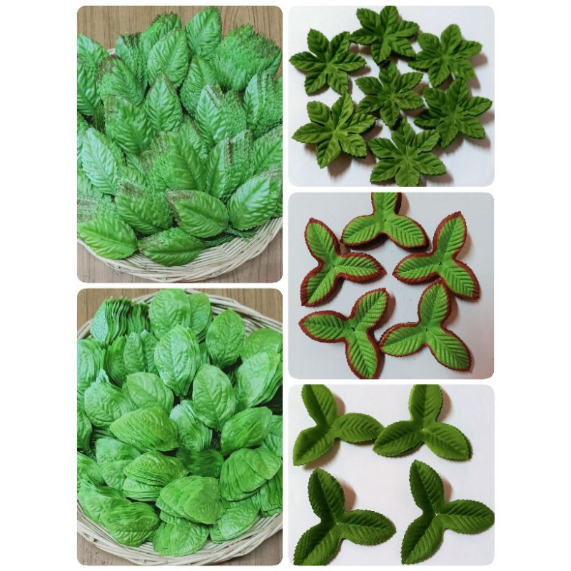 ใบไม้ผ้า​ 3แฉก/6แฉก/ใบกุหลาบ/ใบมะลิพร้อมส่ง