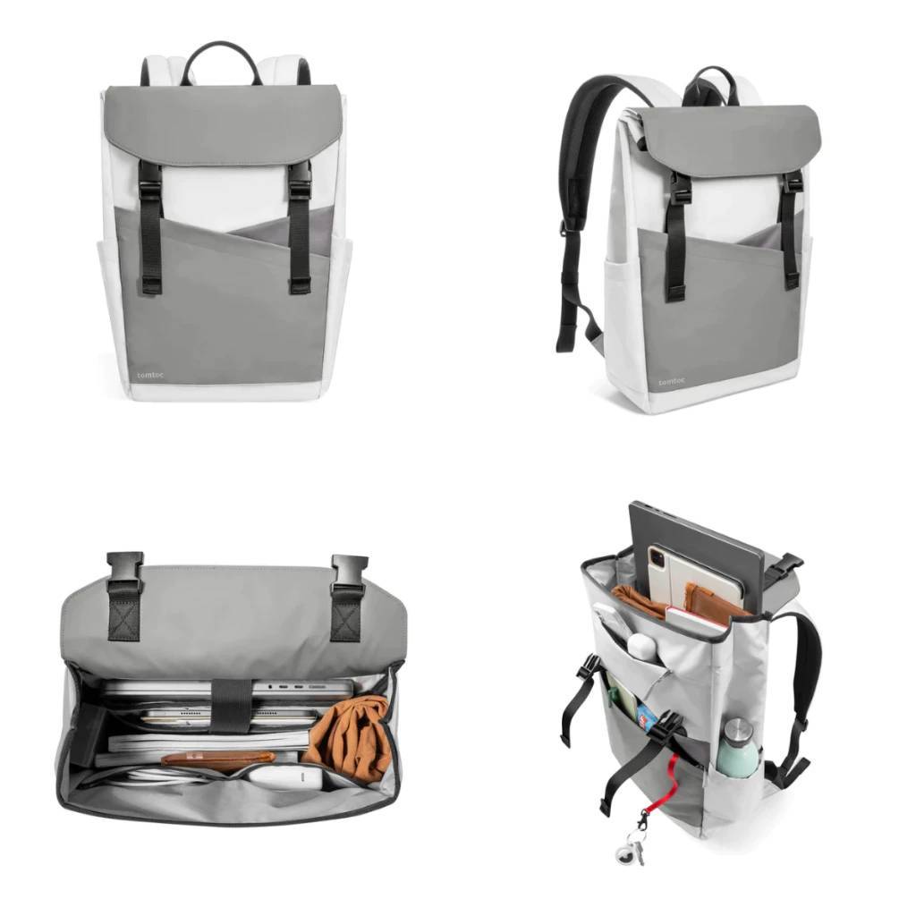🇹🇭TOMTOC SLASH T64 LAPTOP BACKPACK 16" กระเป๋าเป้สะพายหลัง ดีไซน์โมเดิร์น ให้ลุคที่ทันสมัย ความจุกระเป๋าขนาด 18L