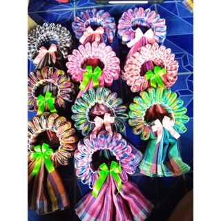 💥💥โปรฟรีสติกเกอร์💥💥มาลัยผ้าขาวม้าคละสีพร้อมโบว์+ถุงแก้ว+สติกเกอร์