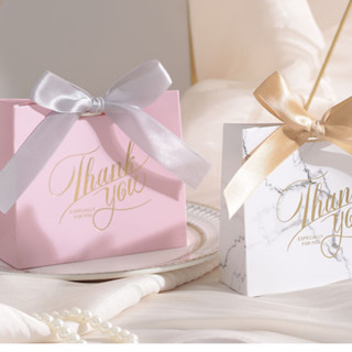 🌷พร้อมส่ง🌷กล่องของขวัญ ผูกโบว์ กล่องขนม งานแต่งงาน ขนาด 10 ซ…