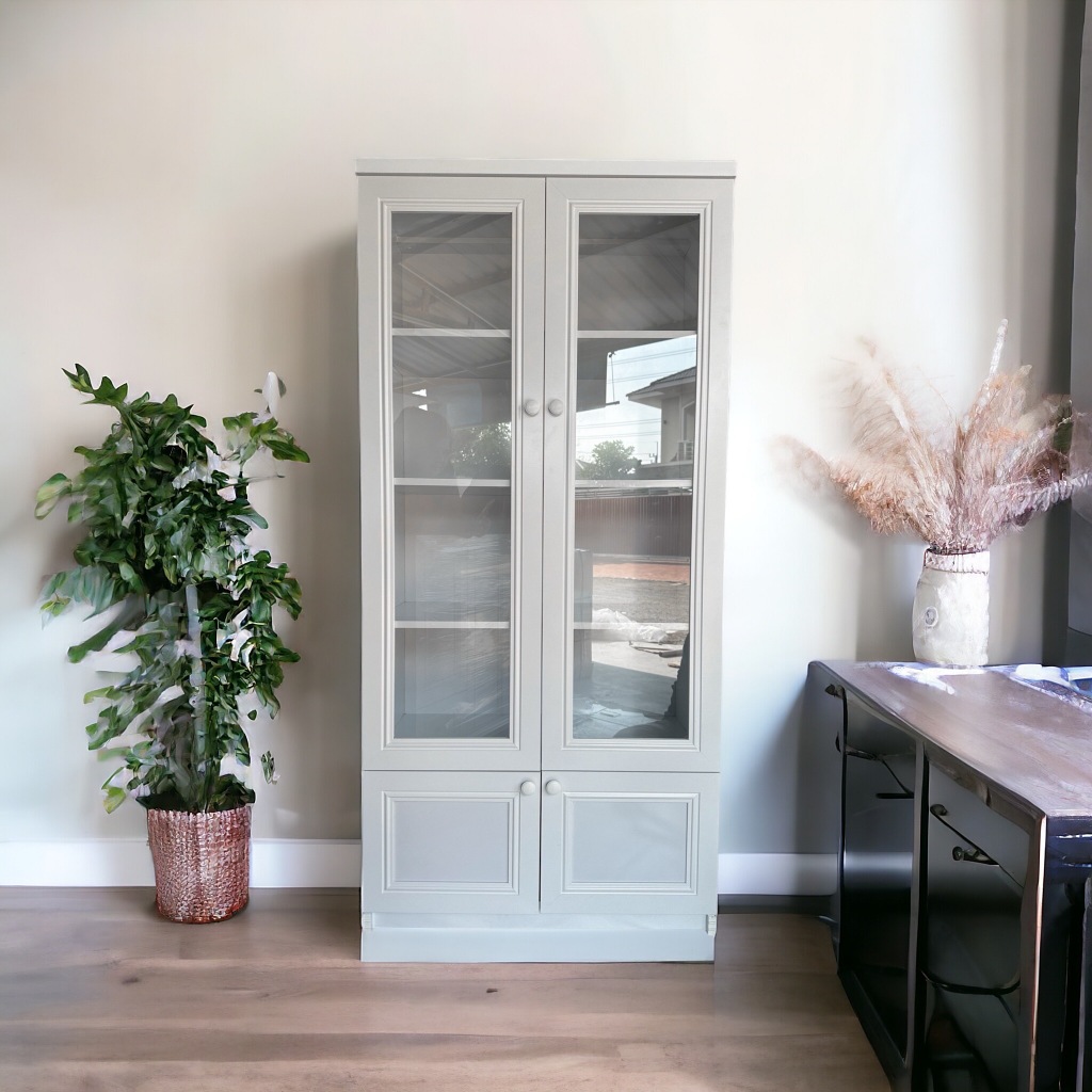ราคาถูก Hawa 90 Furniture ตู้เก็บของ 2บาน บานเฟรมกระจก​ ขนาด 35*80*170 (เลือกสีได้)