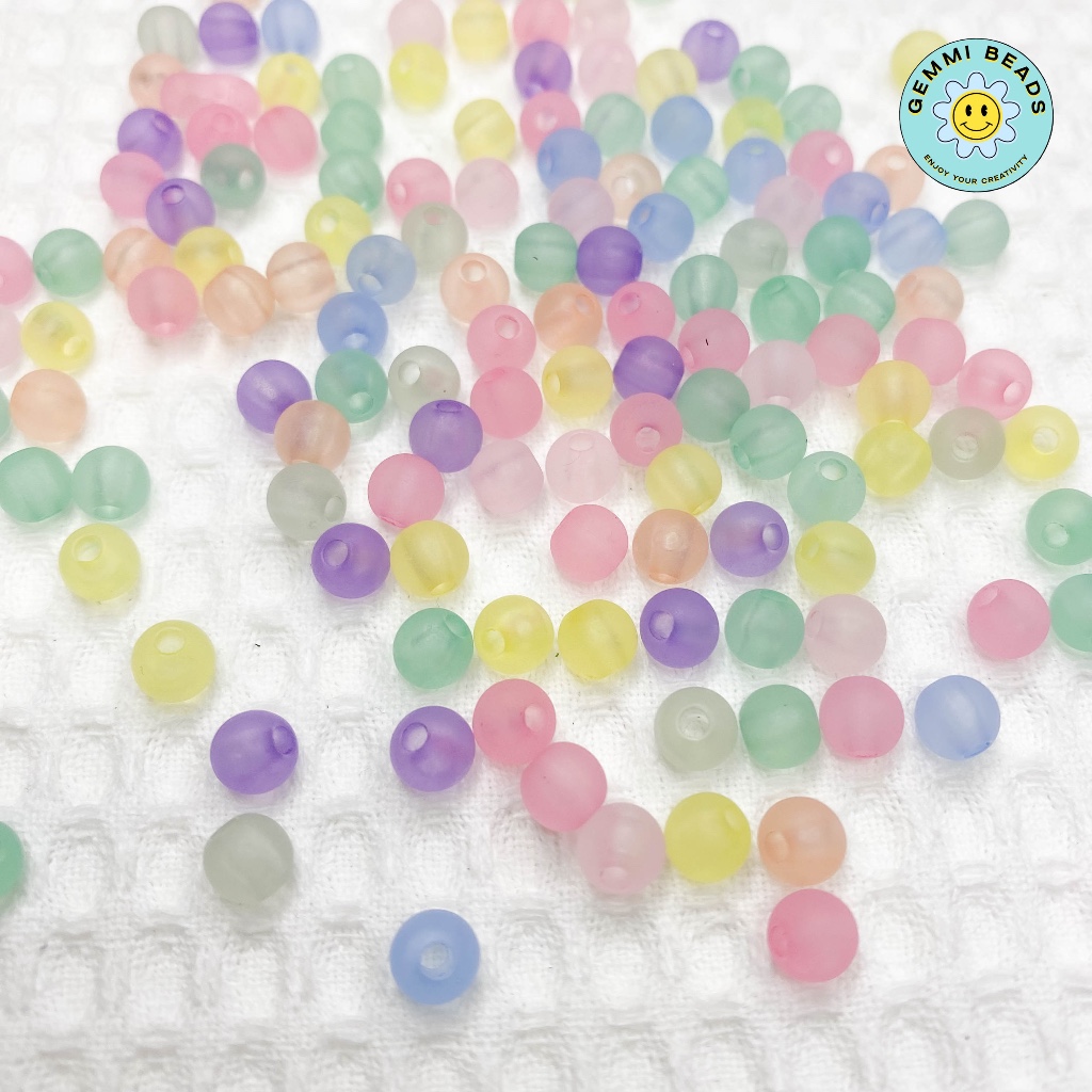 [มีมากกว่าปก]ลูกปัดกลม ลูกปัดอะคลิลิค ลูกปัดDIY 6 มม. 15กรัม/50กรัม - รูปที่ 6