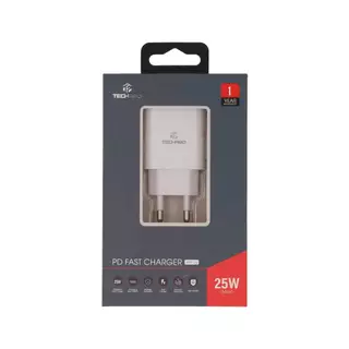 อะแดปเตอร์ TECHPRO Wall Charger 1 USB-C (PD25W) (new TISI) by Banana IT