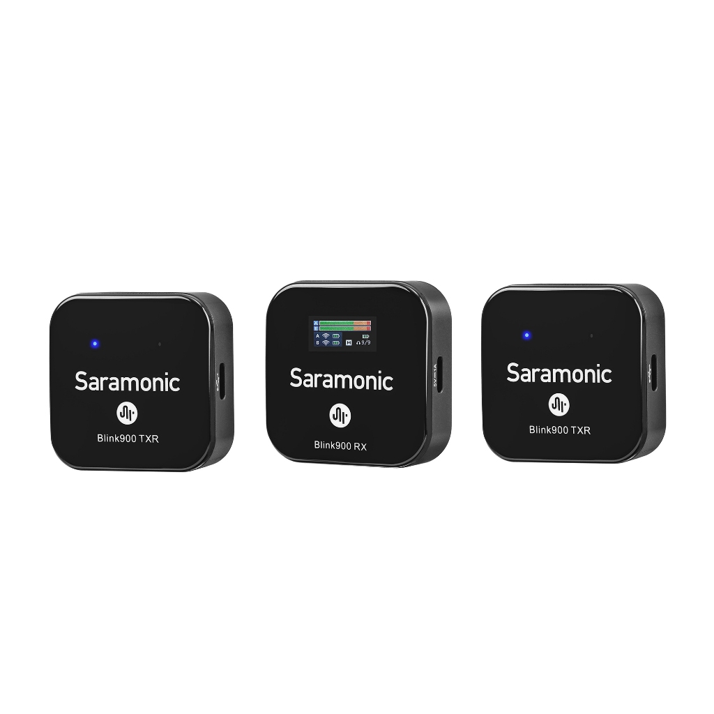 Saramonic Blink900 B2R ไมค์ไร้สายระบบ 2.4GHZ 1ตัวรับ 2ตัวส่ง (บันทึกเสียงในตัว 16GB)