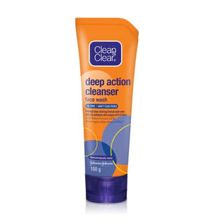 Clean&Clear คลีนแอนด์เคลียร์ ดีพแอคชั่น คลีนเซอร์ 100 ก. โฟมล้างหน้า สูตร rice extract เพิ่มประสิทธิภาพช่วยควบคุมความมัน