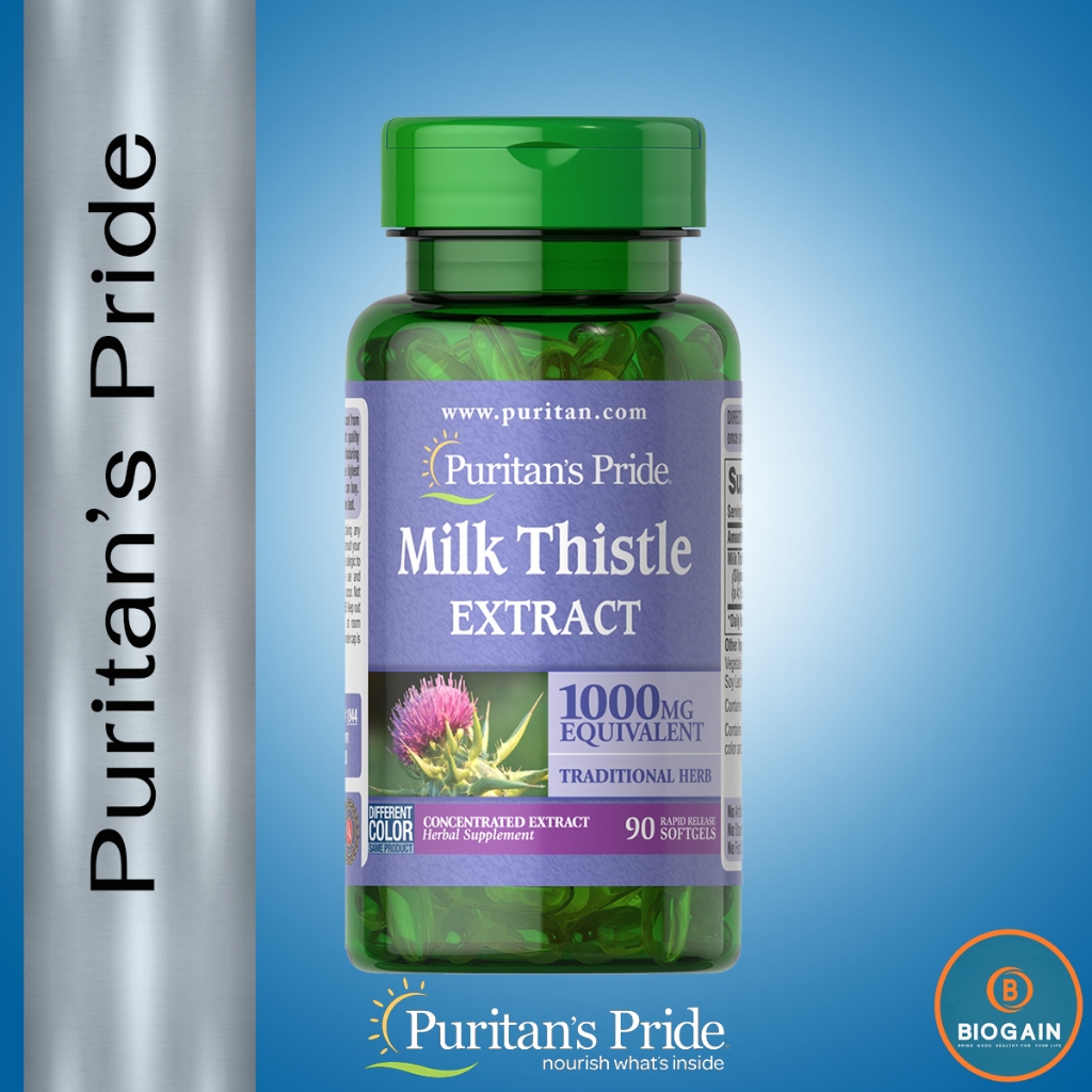Puritan's Pride Milk Thistle Extract 1000 mg (Silymarin / 90 Softgels)