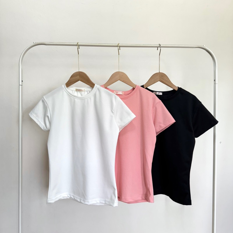 E05 slim plus+ เสื้อยืดคอกลม ทรงslim  อก38-42