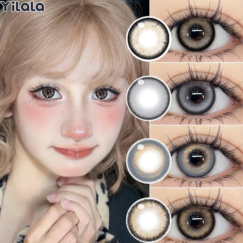 คอนแทคเลนส์แบบใช้แล้วทิ้งประจำปี, คอนแทคเลนส์ตาขนาดใหญ่, Grey/Brown Eyes14.2mm/14.5mm พลังคอนแทคเลนส์0.00~-4.50