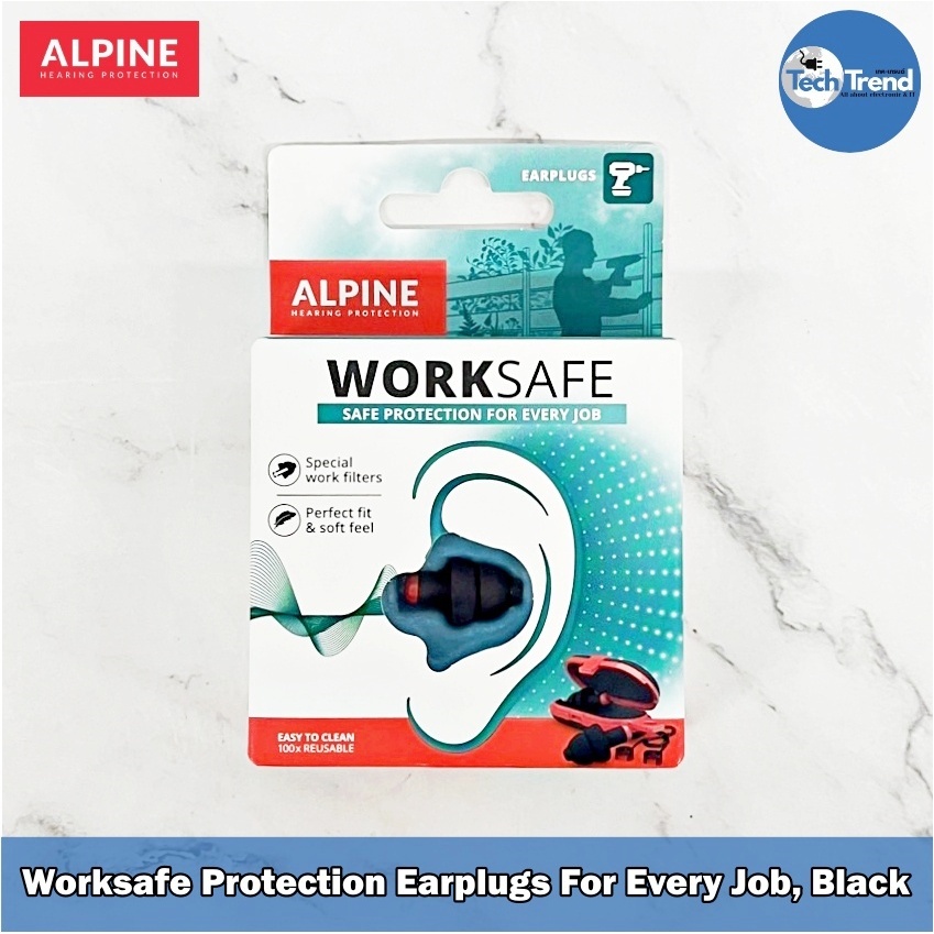 (Alpine) Worksafe Protection Earplugs For Every Job, Black ที่อุดหูลดเสียงรบกวน สำหรับการทำงาน 23dB
