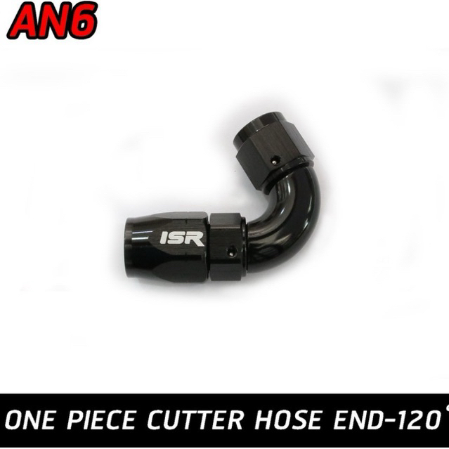 หัวฟิตตี้ง ISR Fitting ข้อต่อ One Piece Cutter งอ 120 องศา (AN6) สีดำ
