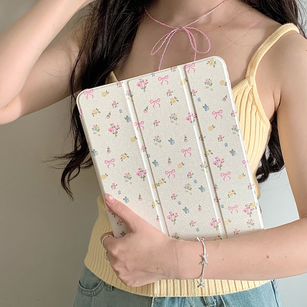 🔥พร้อมส่ง🔥เคสไอแพด Acrylic Gen11 Gen9 Ribbon Floral Air6 Air5 กระจกเงา Air7 ช่องใส่ปากกา ipad MINI7