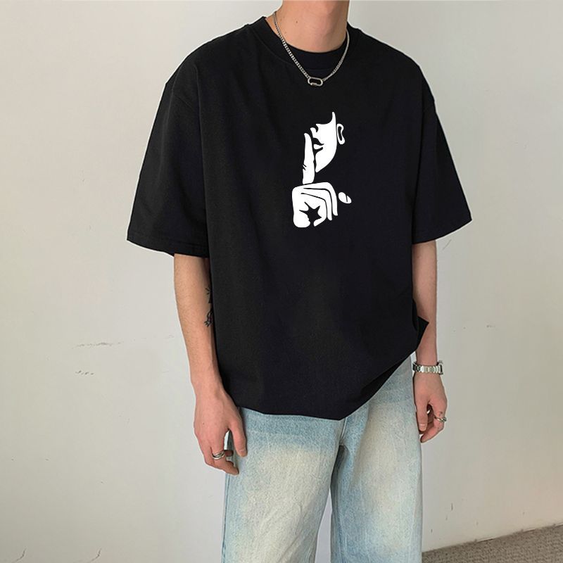【พร้อมส่งที่ไทย 】เสื้อยืดผู้ชาย oversize ลายพิมพ์เท่ๆquiet ผ้าCOTTON100% เกรดพรีเมียม ใส่สบาย ไม่ยืดไม่ย้วย