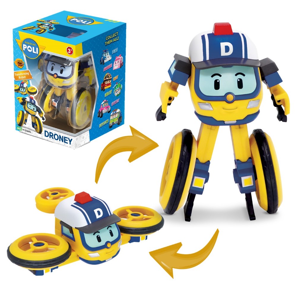 ROBOCAR POLI  4” TRANSFORMING ROBOT -  DRONEY ของเล่นหุ่นยนต์ยนต์แปลงร่างโพลี รหัส ROR0656