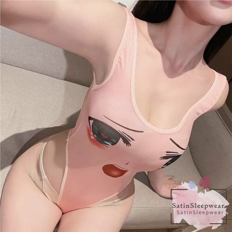 SatinSleepwear 💞💞 ชุดอ่อยแฟน ชุดนอนไม่ได้นอน ไม่มีเป้า น่ารัก กรีดสูง ส่งจากไทย（H9225）