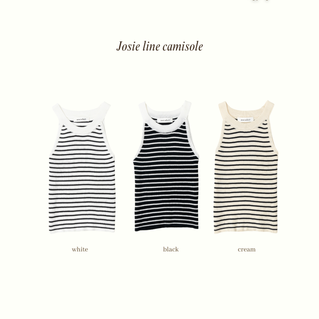 avocado Josie line camisoleสายเดี่ยวรุ่นนี้ everyday สุดดๆ เป็นผ้าร่องน้าา รับประกันความใส่สบาย จะแมชกับขาสั้น ขายาว กระ