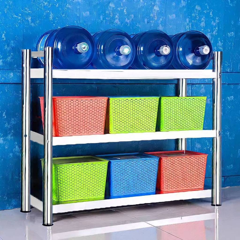 ชั้นวางของ ชั้นวางของสแตนเลสแท้ 304 3 ชั้น ชั้นสแตนเลส304 รับน้ำหนักได้ดีแข็งแรง ทนทาน - รูปที่ 3