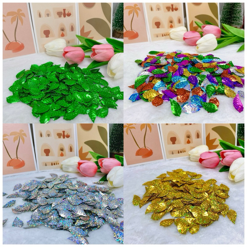 ใบส้มโปรยทาน,ใบไม้เลื่อม,ใบส้ม(แพ็ค100ชิ้น)📌พร้อมส่ง