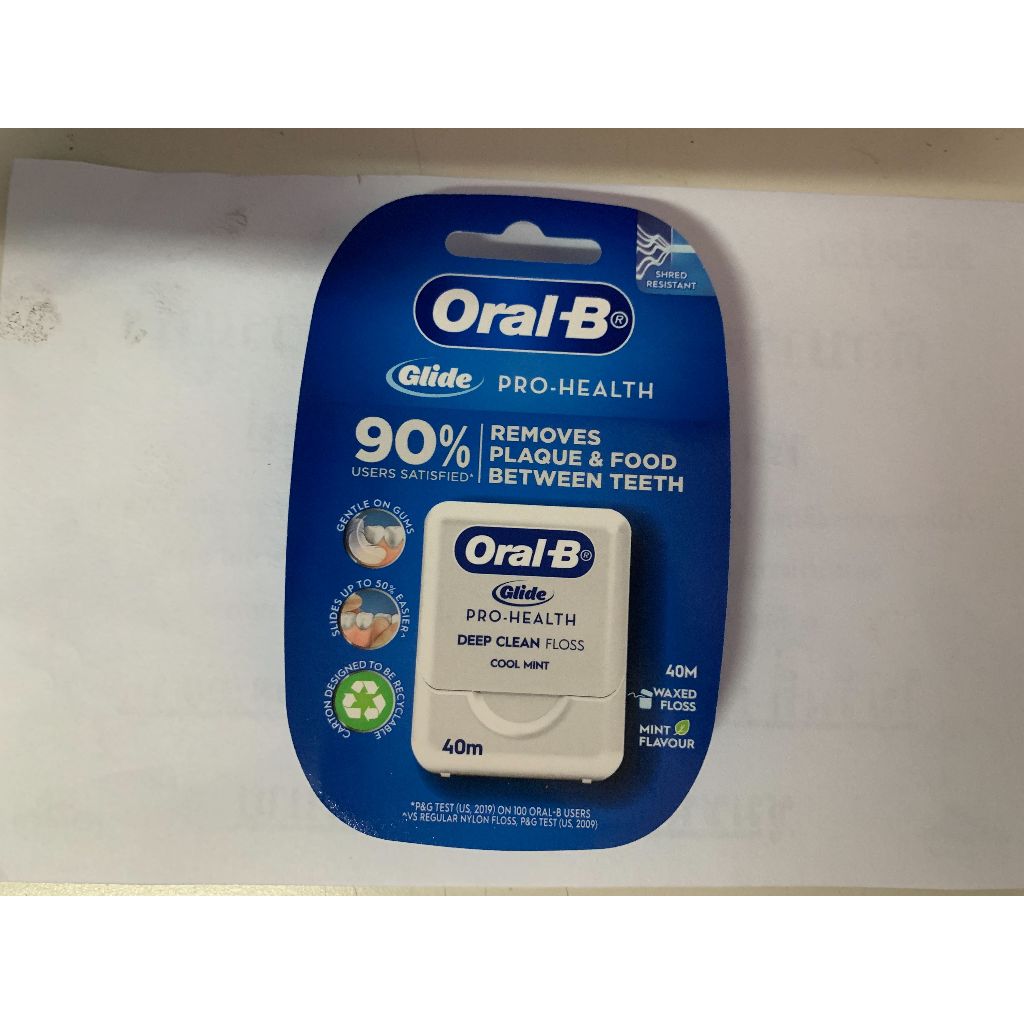 แพคเกจใหม่ คุณภาพเหมือนเดิม ไหมขัดฟัน ไกลด์ดีพคลีนโอรัลบี Oral-B GLIDE Deep Clean Dental Fross 40m. 1กล่อง Exp:9/9/2028