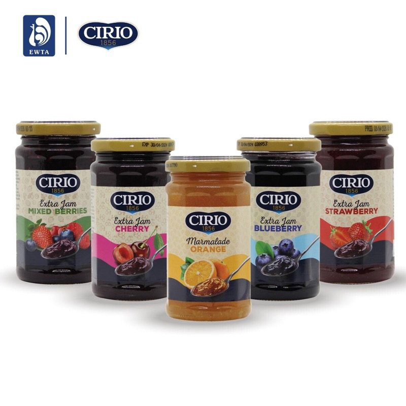 Cirio extra jam 280g. fl แยมผลไม้ นำเข้าจากอิตาลี🇮🇹 รสสตอเบอรี่ / มิกซ์เบอรี่ / เชอรี่ / ส้ม