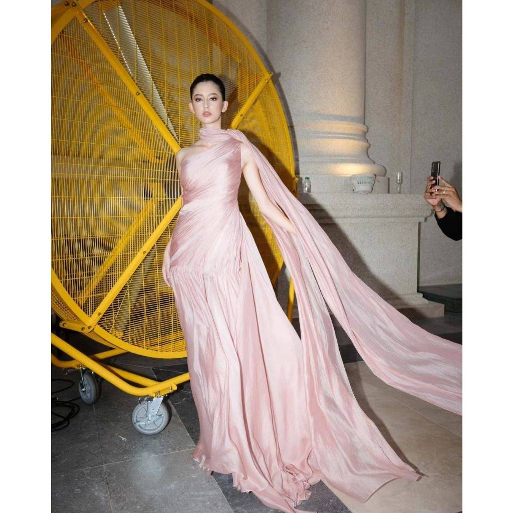 NICHP : Chiffon draped dress เดรสออกงานเรียบหรู