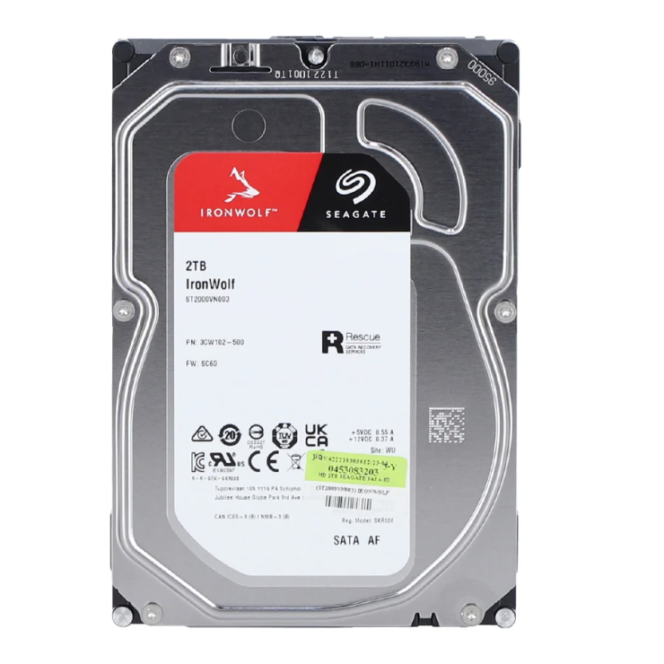 2 TB 3.5" HDD (ฮาร์ดดิสก์ 3.5") SEAGATE IRONWOLF - 5400RPM SATA3 (ST2000VN003)