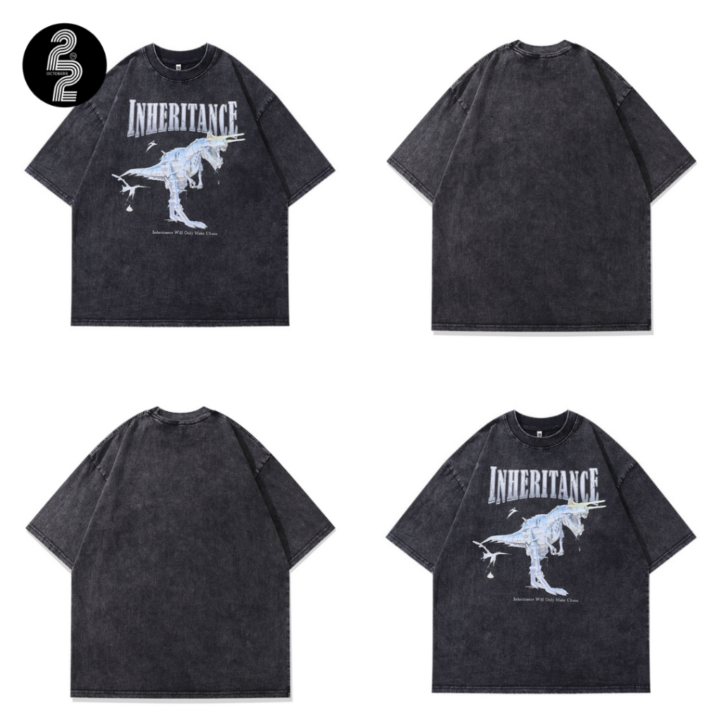 KR1240 "Inheritance Tee" เสื้อโอเวอร์ลายไดโนเสาร์โรบอทสุดชิค